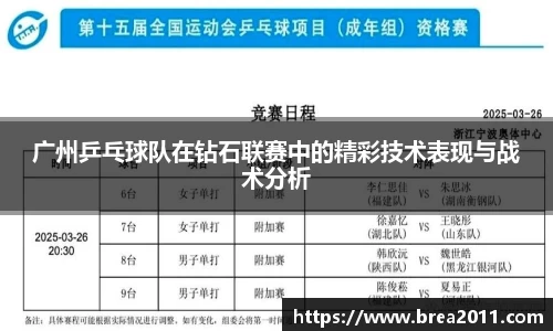 广州乒乓球队在钻石联赛中的精彩技术表现与战术分析